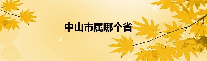 中山市属哪个省