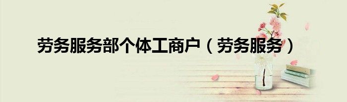 劳务服务部个体工商户（劳务服务）