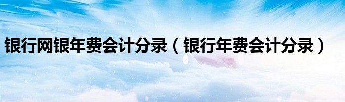 银行网银年费会计分录（银行年费会计分录）
