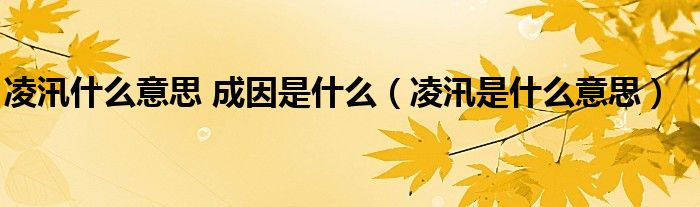 凌汛什么意思 成因是什么（凌汛是什么意思）