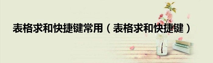 表格求和快捷键常用（表格求和快捷键）