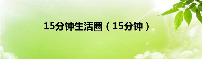 15分钟生活圈（15分钟）