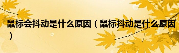 鼠标会抖动是什么原因（鼠标抖动是什么原因）