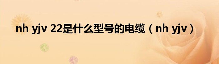 nh yjv 22是什么型号的电缆（nh yjv）