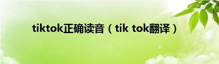 tiktok正确读音（tik tok翻译）