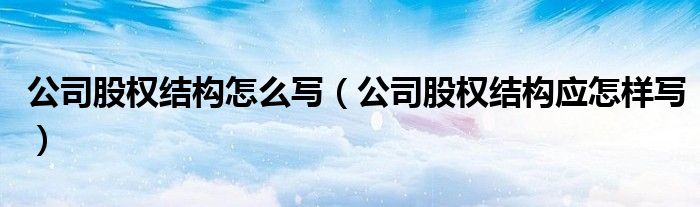 公司股权结构怎么写（公司股权结构应怎样写）