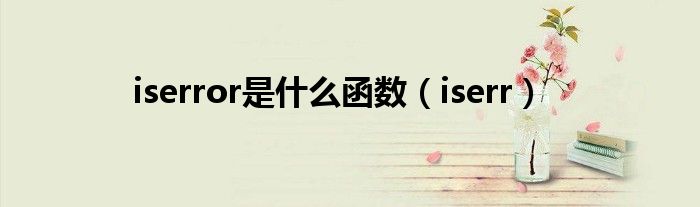 iserror是什么函数（iserr）