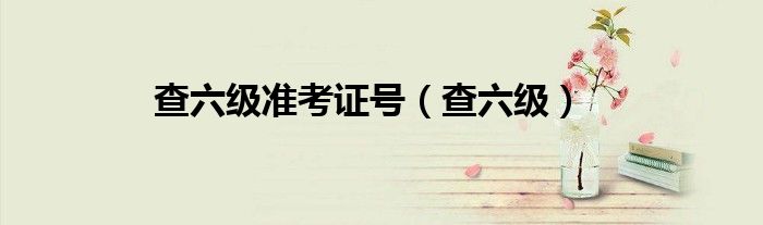 查六级准考证号（查六级）