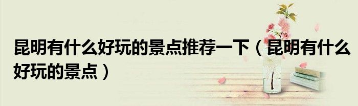 昆明有什么好玩的景点推荐一下（昆明有什么好玩的景点）