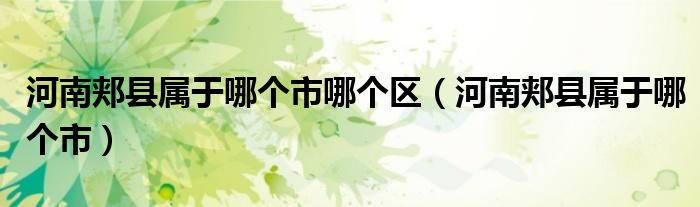 河南郏县属于哪个市哪个区（河南郏县属于哪个市）