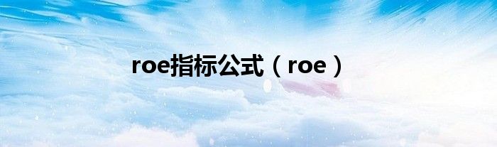 roe指标公式（roe）
