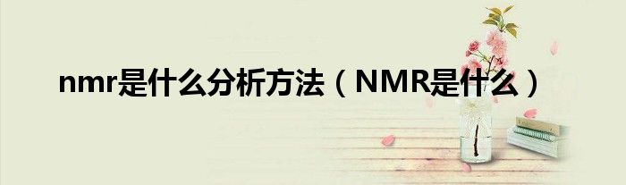 nmr是什么分析方法（NMR是什么）