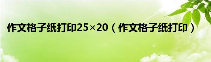作文格子纸打印25×20（作文格子纸打印）