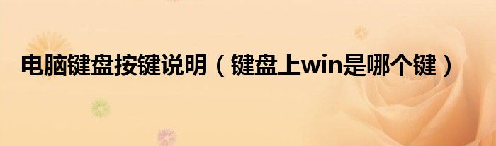 电脑键盘按键说明（键盘上win是哪个键）