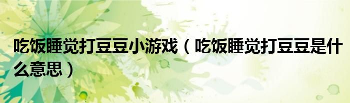 吃饭睡觉打豆豆小游戏（吃饭睡觉打豆豆是什么意思）