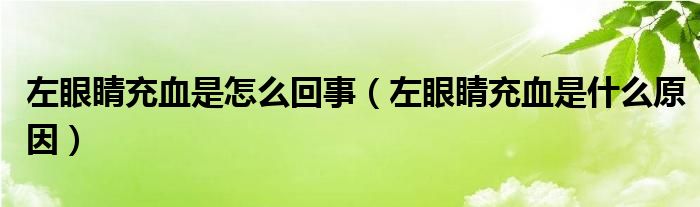 左眼睛充血是怎么回事（左眼睛充血是什么原因）