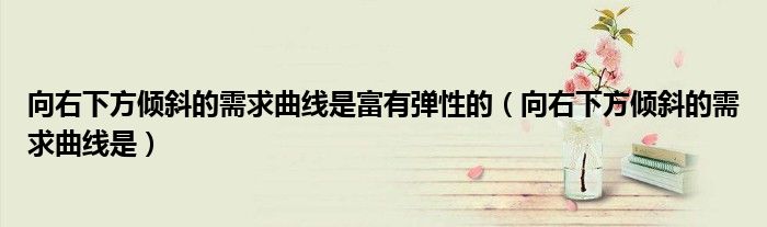 向右下方倾斜的需求曲线是富有弹性的（向右下方倾斜的需求曲线是）