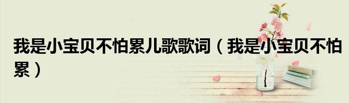 我是小宝贝不怕累儿歌歌词（我是小宝贝不怕累）