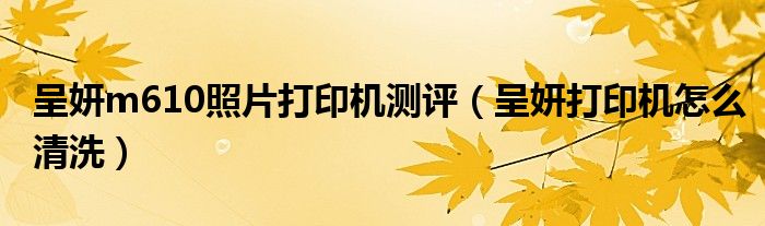 呈妍m610照片打印机测评（呈妍打印机怎么清洗）