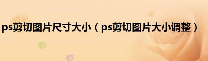 ps剪切图片尺寸大小（ps剪切图片大小调整）