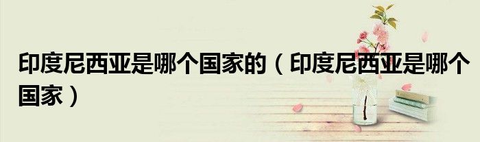 印度尼西亚是哪个国家的（印度尼西亚是哪个国家）