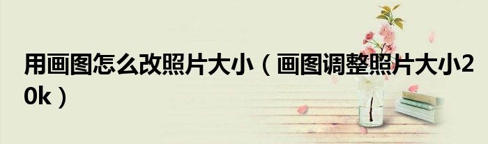 用画图怎么改照片大小（画图调整照片大小20k）