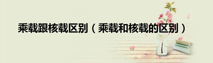 乘载跟核载区别（乘载和核载的区别）