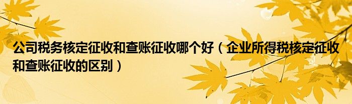 公司税务核定征收和查账征收哪个好（企业所得税核定征收和查账征收的区别）