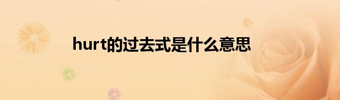 hurt的过去式是什么意思