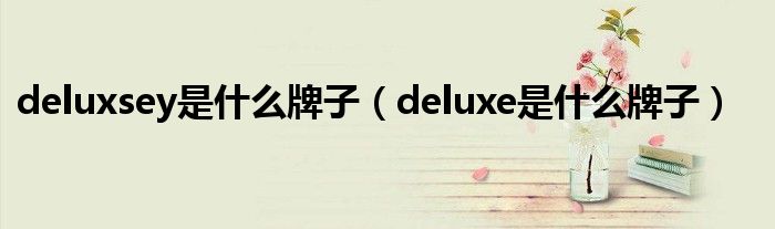 deluxsey是什么牌子（deluxe是什么牌子）