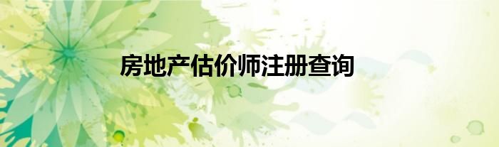 房地产估价师注册查询