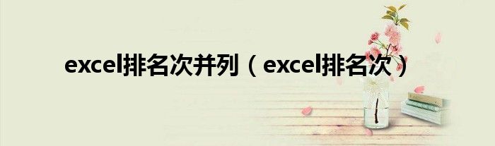 excel排名次并列（excel排名次）