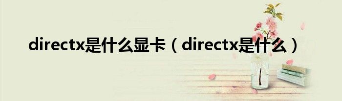 directx是什么显卡（directx是什么）