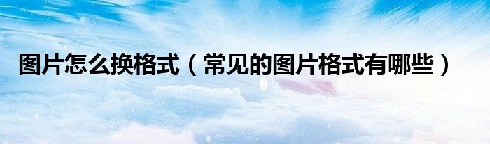 图片怎么换格式（常见的图片格式有哪些）