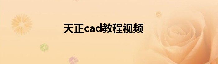 天正cad教程视频