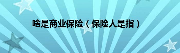 啥是商业保险（保险人是指）