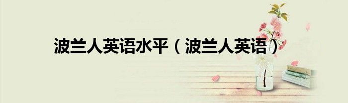 波兰人英语水平（波兰人英语）