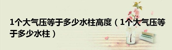 1个大气压等于多少水柱高度（1个大气压等于多少水柱）