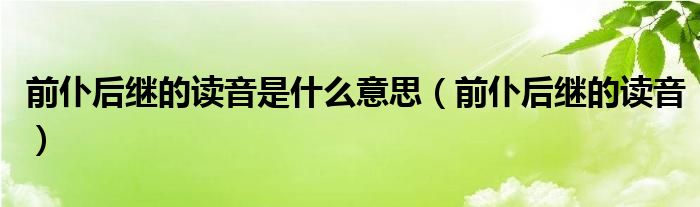 前仆后继的读音是什么意思（前仆后继的读音）
