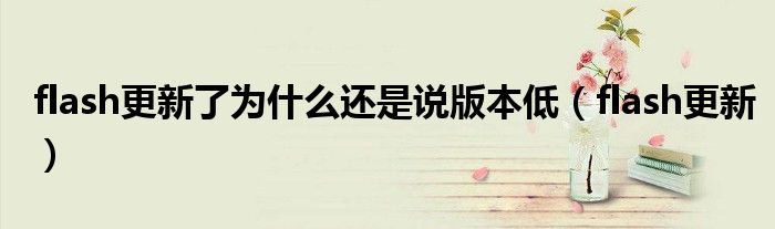 flash更新了为什么还是说版本低（flash更新）