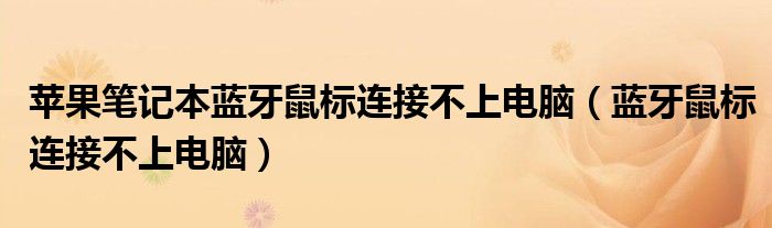 苹果笔记本蓝牙鼠标连接不上电脑（蓝牙鼠标连接不上电脑）