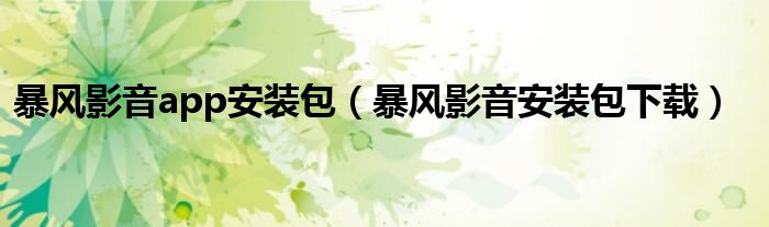 暴风影音app安装包（暴风影音安装包下载）