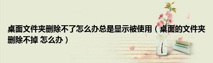 桌面文件夹删除不了怎么办总是显示被使用（桌面的文件夹删除不掉 怎么办）