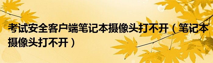 考试安全客户端笔记本摄像头打不开（笔记本摄像头打不开）
