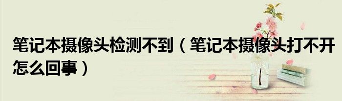 笔记本摄像头检测不到（笔记本摄像头打不开怎么回事）