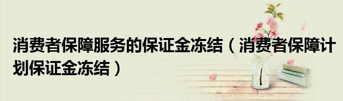 消费者保障服务的保证金冻结（消费者保障计划保证金冻结）