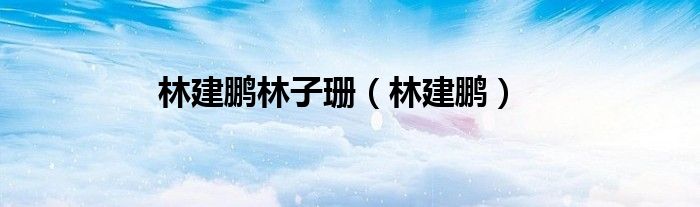 林建鹏林子珊（林建鹏）