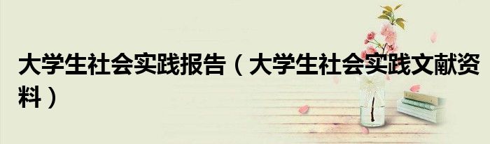 大学生社会实践报告（大学生社会实践文献资料）