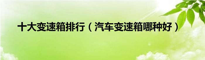 十大变速箱排行（汽车变速箱哪种好）