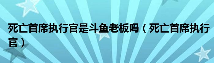 死亡首席执行官是斗鱼老板吗（死亡首席执行官）